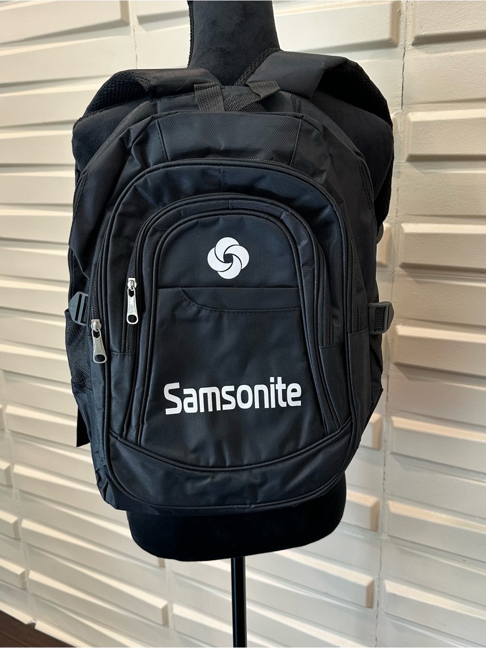 Samsonite Black Travel and Laptop Backpack, Multiple Pockets in the Front & Side